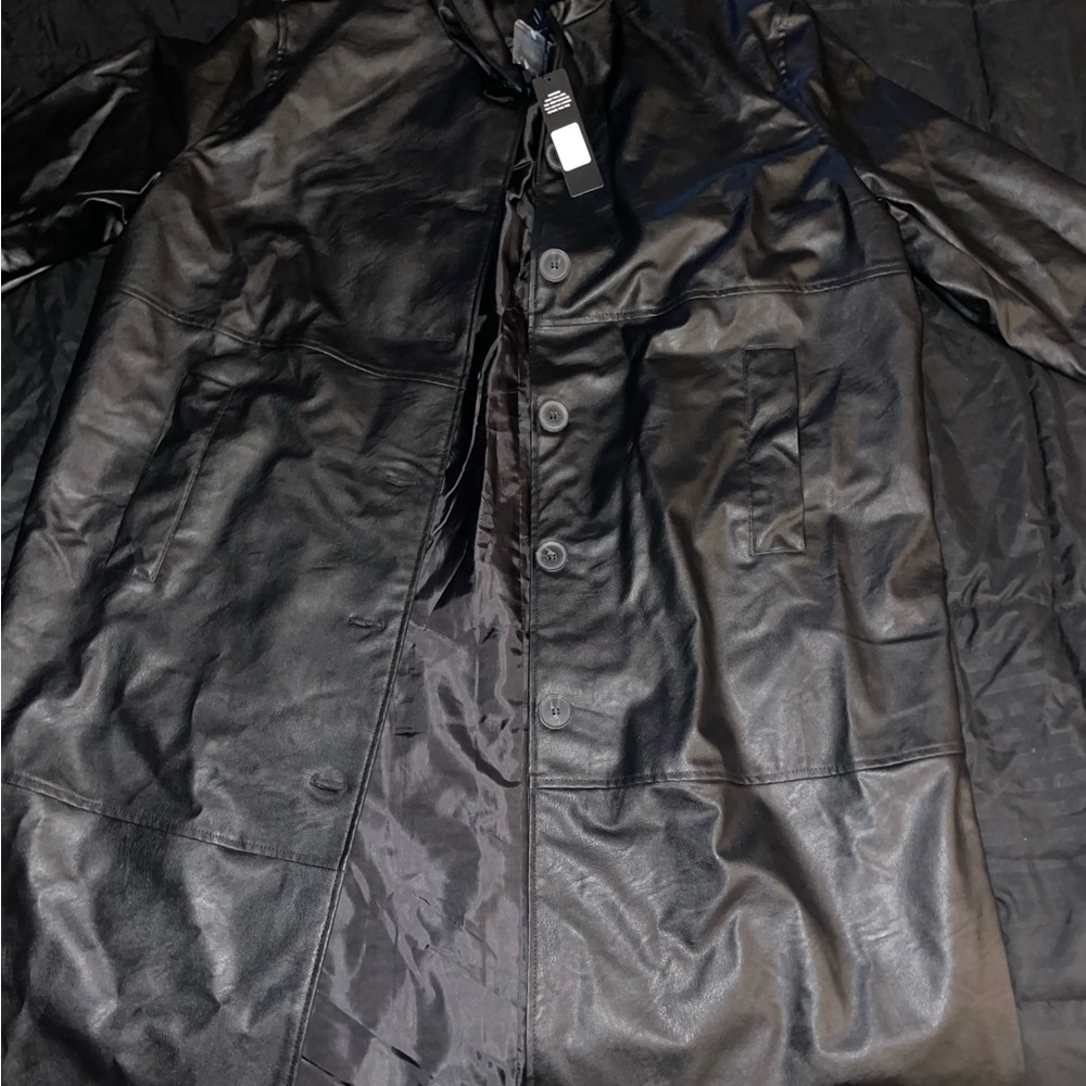 Fashion Nova Faux Leather Coat 2X